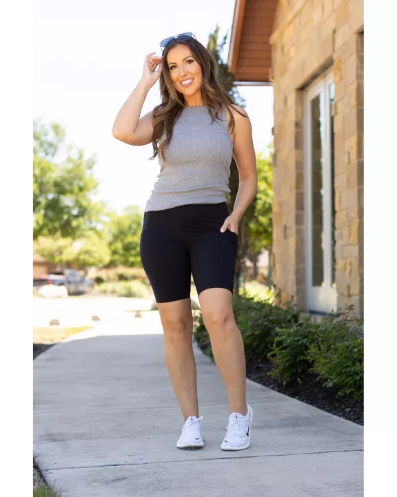 PreOrder | The Bree - Black BIKER 7-inch SHORTS