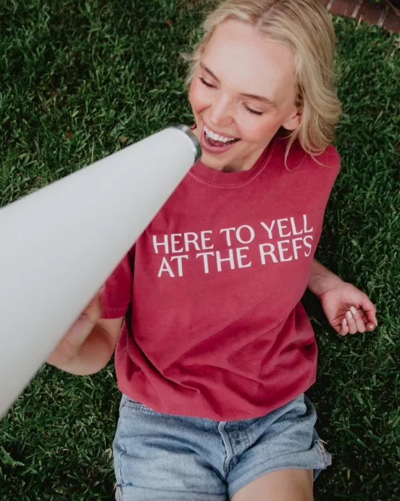 Here To Yell At The Refs Wholesale Funny Graphic Tee