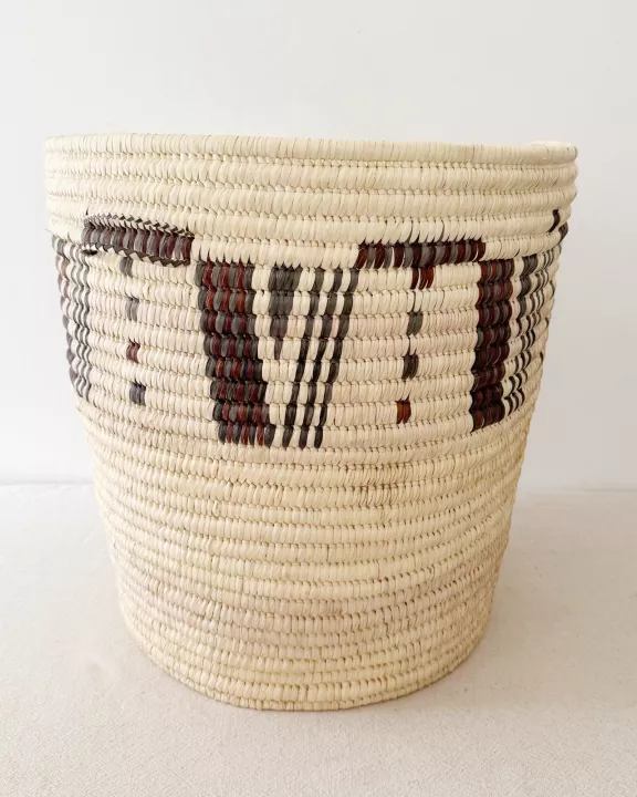 22" Turkana Palm Storage Basket: Black & Brown