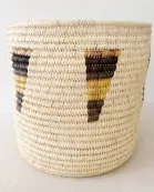19.5" Turkana Palm Storage Basket: Mustard & Black