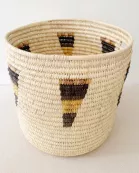 19.5" Turkana Palm Storage Basket: Mustard & Black