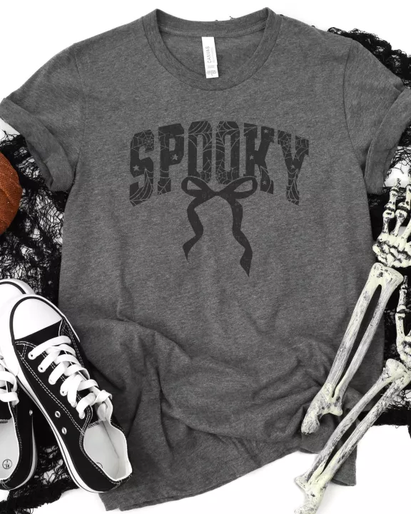 Spiderweb Spooky & Bow Graphic Tee