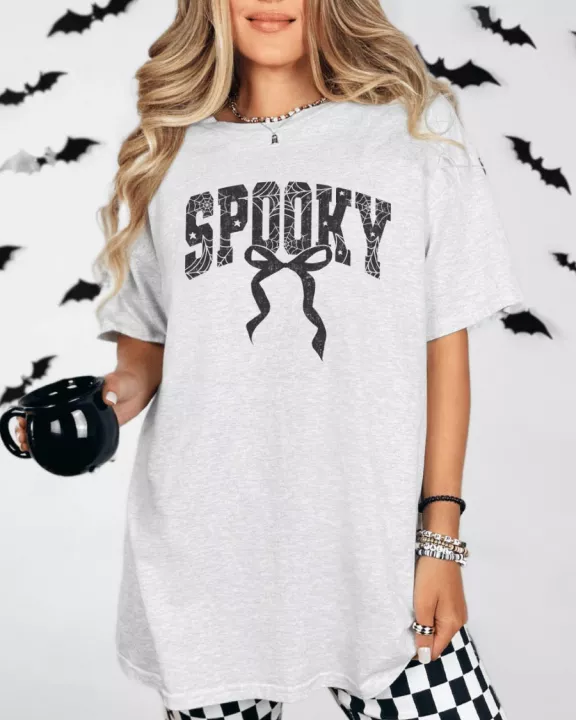 Spiderweb Spooky & Bow Graphic Tee