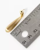 Brushed-Textured Double Teardrop 14K-Gold-Dipped Brass Dangle Earrings
