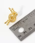 Textured Rope Knot Design 14K-Gold-Dipped Brass Stud Earrings