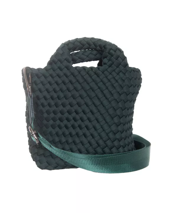 Forest Green Wholesale Woven Bucket Bag Crossbody