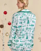 Christmas Toile Printed Pajama Set