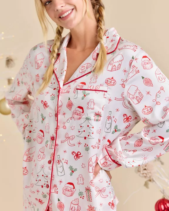 Christmas Santa Print Pajama Set