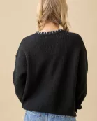 Halloween "Boo" Sweater With 3D Braided Writing