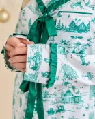 Christmas Toile Printed Pajama Set