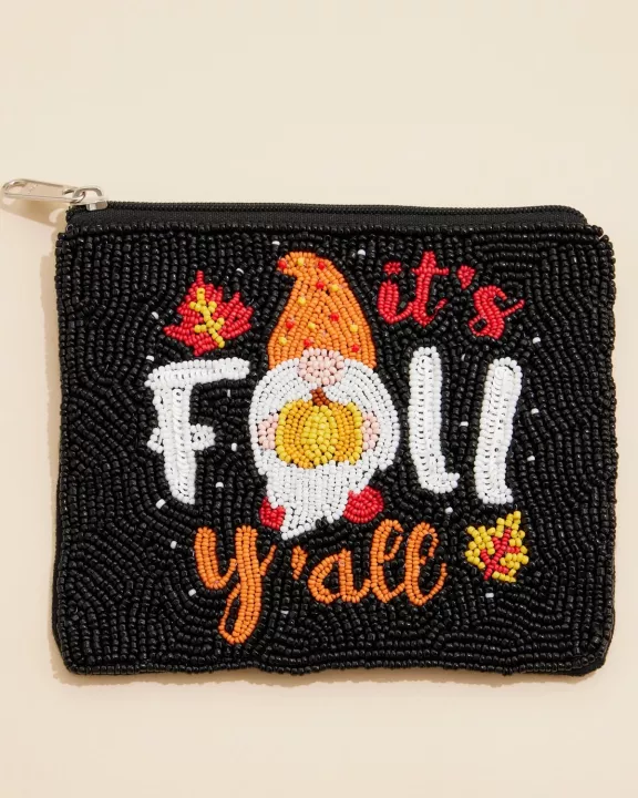 It's Fall Yall Seed Beaded Coin Pouch