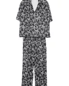 Black Bow Print Wholesale PJ Pants Set