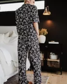 Black Bow Print Wholesale PJ Pants Set