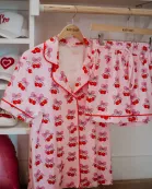Cherry Bow Repeat Wholesale Pajama Loungewear