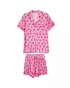 Pink Strawberry Print Wholesale Pajama Women