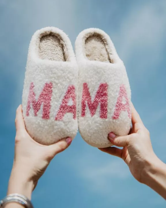 Pink MAMA Wholesale Fuzzy Slippers