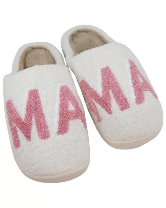 Pink MAMA Wholesale Fuzzy Slippers
