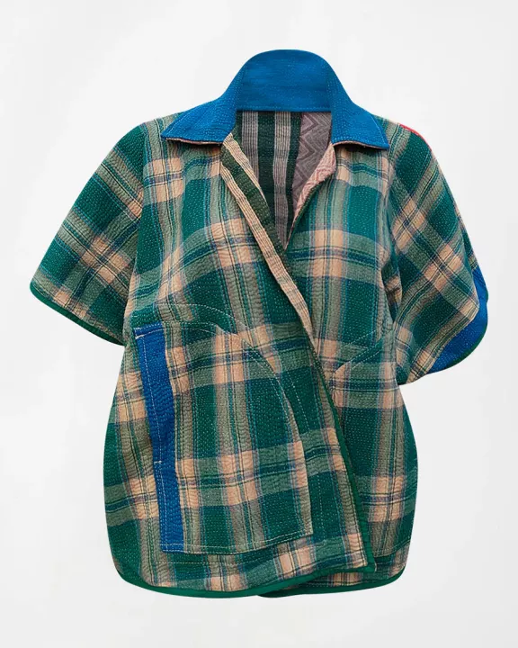 Kantha Short Poncho- Manya