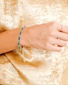 Adjustable Draw-cord Crystal Beading Bracelet
