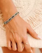 Adjustable Draw-cord Crystal Beading Bracelet