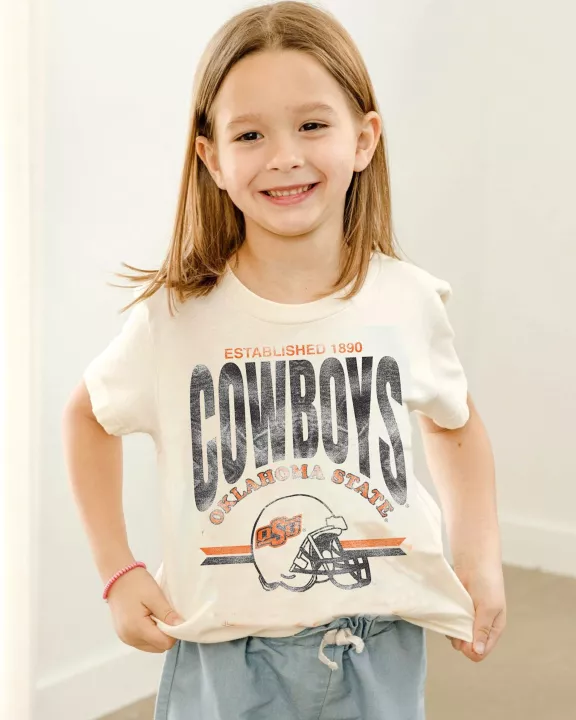 Children's OSU Cowboys Established Date Helmet Ivory Tee
