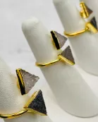 Double Triangle Druzy Ring