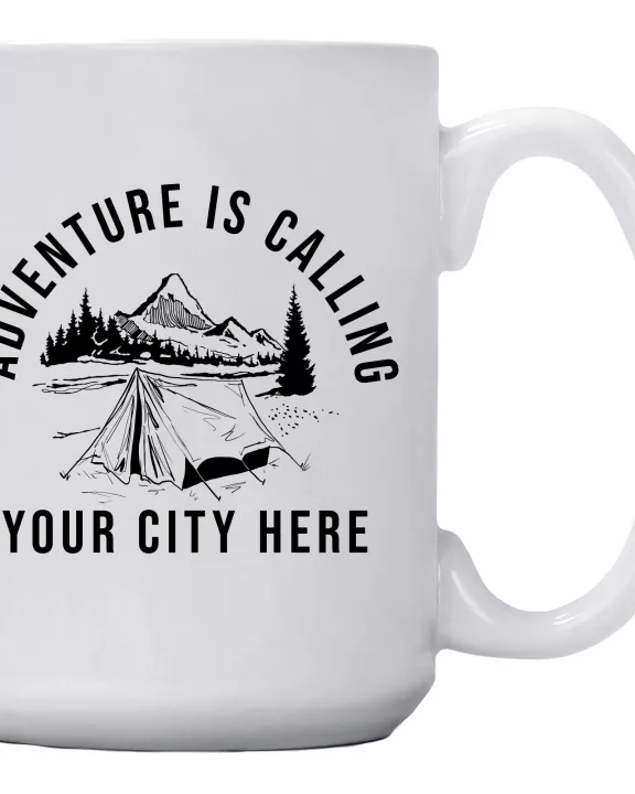 Adventure Is Calling Name Drop Mug