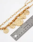 Organic-Hammered Sun And Spiral Charm Necklace