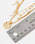 Triple Layer Hammered Disc Pendant Necklace