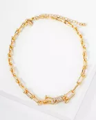 Graduated Horseshoe Chain With Crystal Necklace