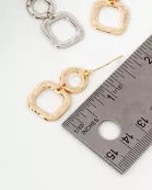 Geometric Hammered Dual Tier Drop Earrings