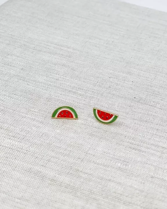 Watermelon Enamel Stud Earrings
