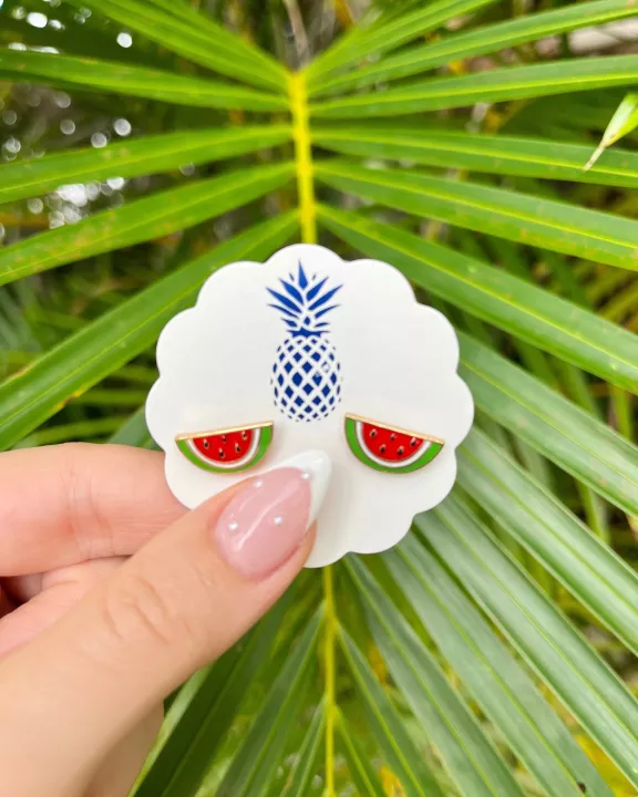 Watermelon Enamel Stud Earrings