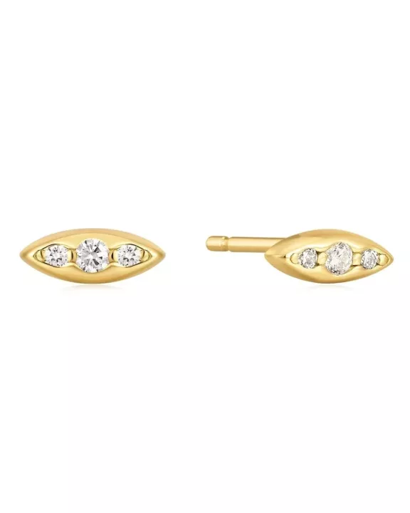 Micro CZ Bar Stud Earrings