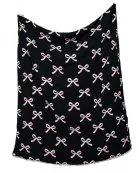 Pink and Black Bows Wholesale Double Sided Throw Blanket