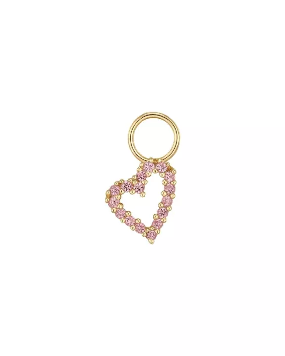 Mini CZ Open Heart Hoop Charm