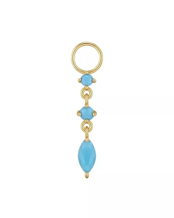 Mini Turquoise Teardrop Hoop Charm