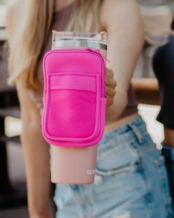 Hot Pink Zipper Pouch for Tumbler