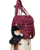 Wine Quilted Duffel Wholesale Weekender