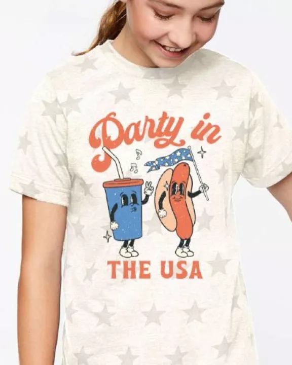 Party in the USA Hotdog Youth Wholesale Tee
