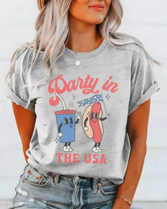 Party in the USA Hotdog Wholesale Tee