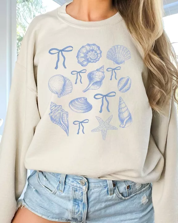 Shell & Bow Collage Wholesale Graphic Sweatshirt - Quick TAT