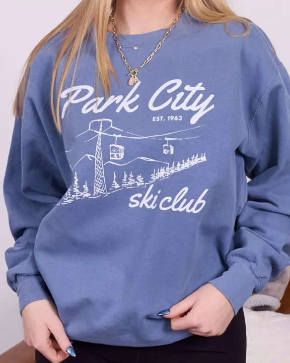 Park City Ski Club Comfort Colors Wholesale Crew Sweatshirt - Fast Shipping