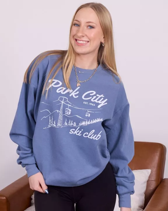 Park City Ski Club Comfort Colors Wholesale Crew Sweatshirt - Fast Shipping