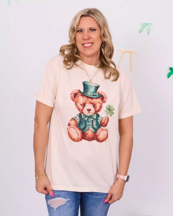 St. Pats Bear Wholesale Comfort Color Tee - Fast Shipping