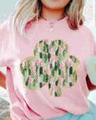 Brush Stroke Shamrock Wholesale Comfort Color Tee - Quick Shipping