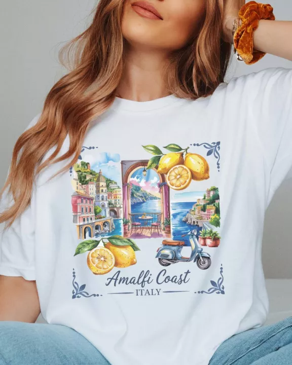 Amalfi Coast Italy Scenes Comfort Color Wholesale Tee