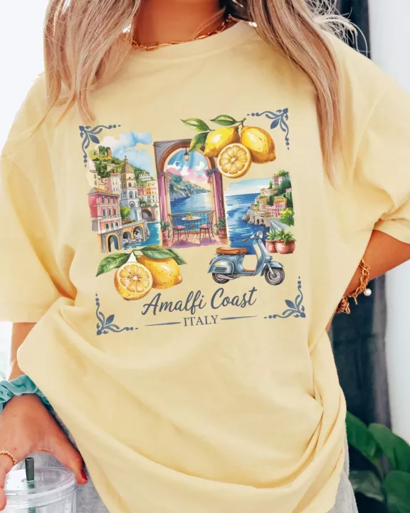 Amalfi Coast Italy Scenes Comfort Color Wholesale Tee