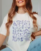 Italia Blue Collage Comfort Color Wholesale Tee
