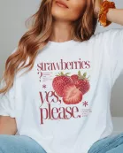 Strawberries Yes Please Comfort Color Wholesale Tee - Quick TAT